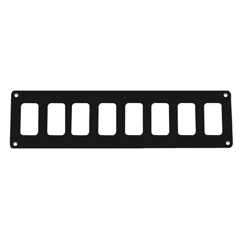 Pacer Switch Panel - 8 Switch 1 Row - 12.5" x 2.75" - Black Powder Coated Aluminum