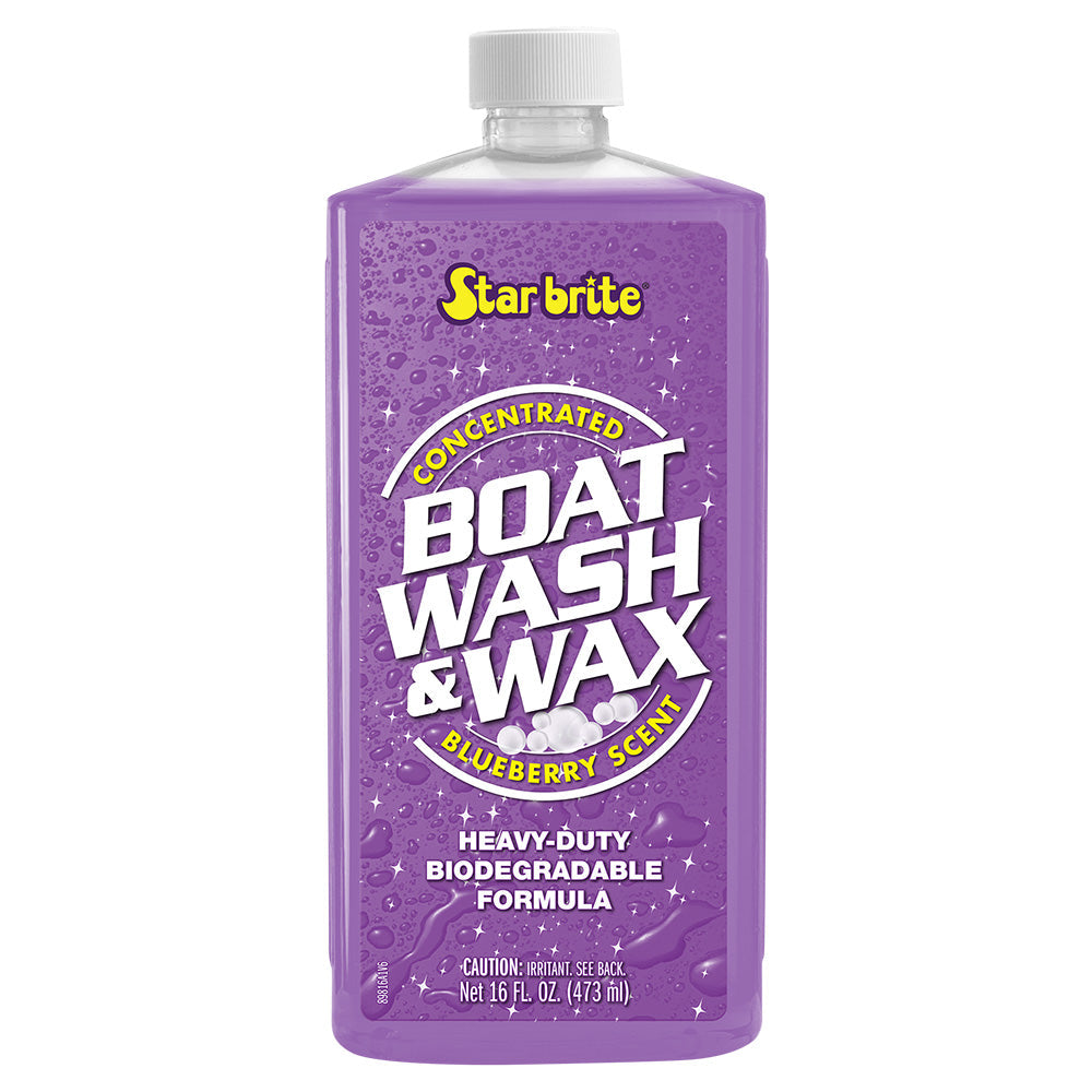Star brite Boat Wash Wax - Heavy Duty Concentrate - Blueberry Scent - 16 oz