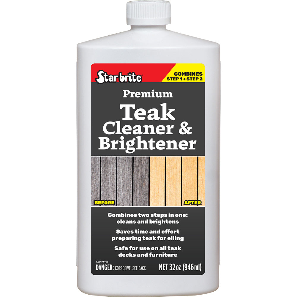 Star brite Premium Teak Cleaner Brightener - Restore Enhance Wood Grain - 32 oz