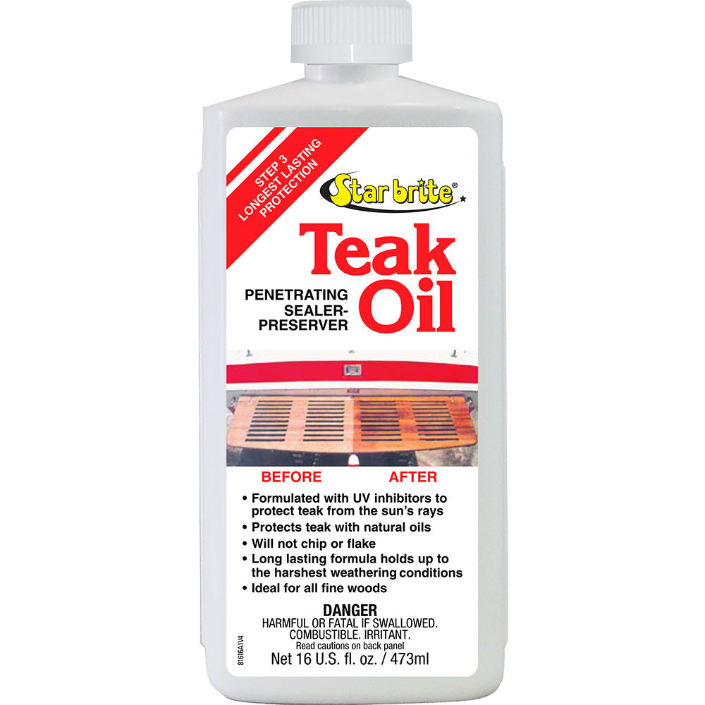 Star brite Teak Oil - Long Lasting, Penetrating, Sealer, Preserver w/UV Inhibitors - 16 oz