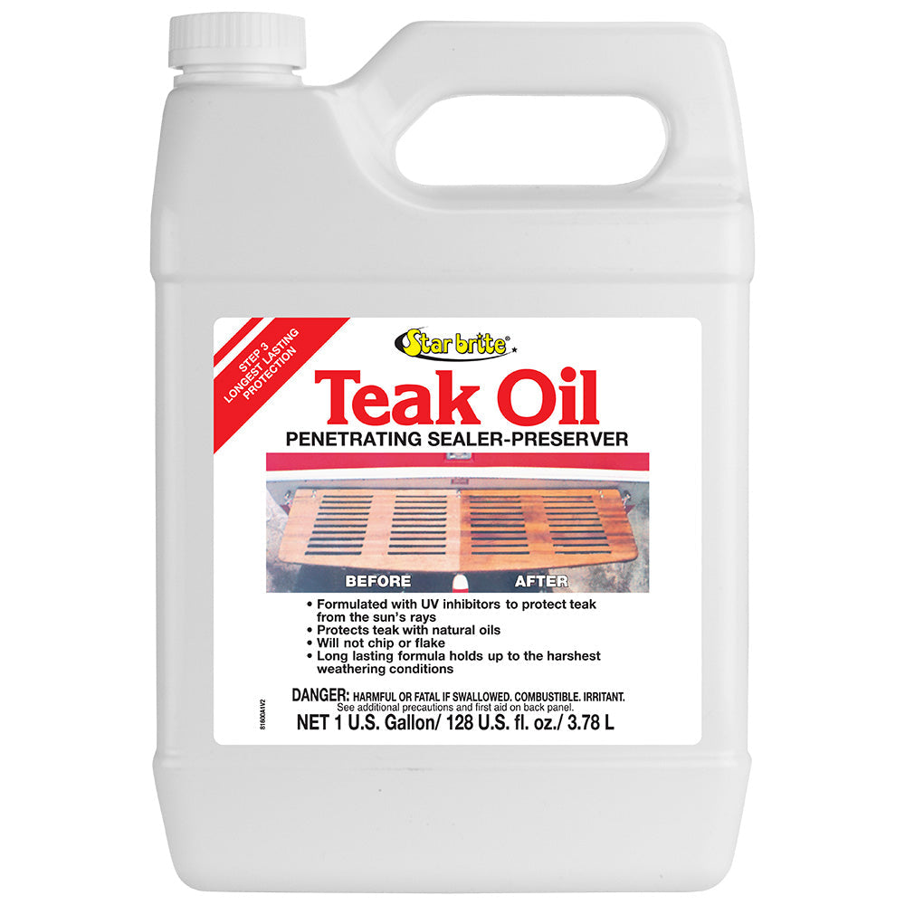 Star brite Teak Oil - Long Lasting, Penetrating, Sealer, Preserver w/UV Inhibitors - 1 Gallon
