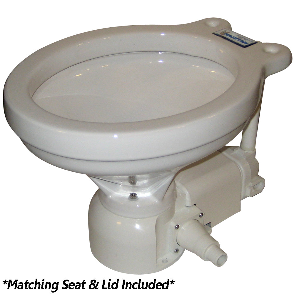 Raritan Sea Era QC Electric Toilet - Household Style - Integral Pump - Straight 90 Discharge - 12v
