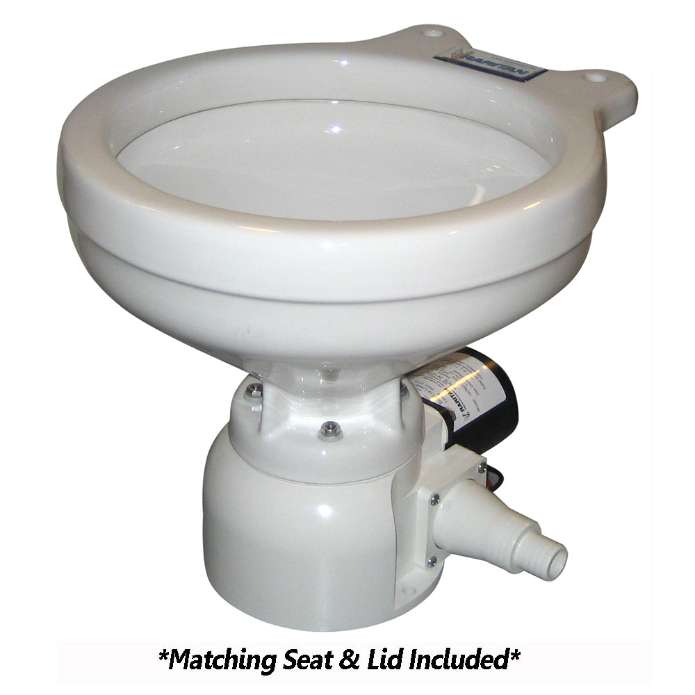 Raritan Sea Era QC Toilet - Marine Size - Remote Intake Pump - Straight 90 Discharge - Smart Toilet Control - 12v