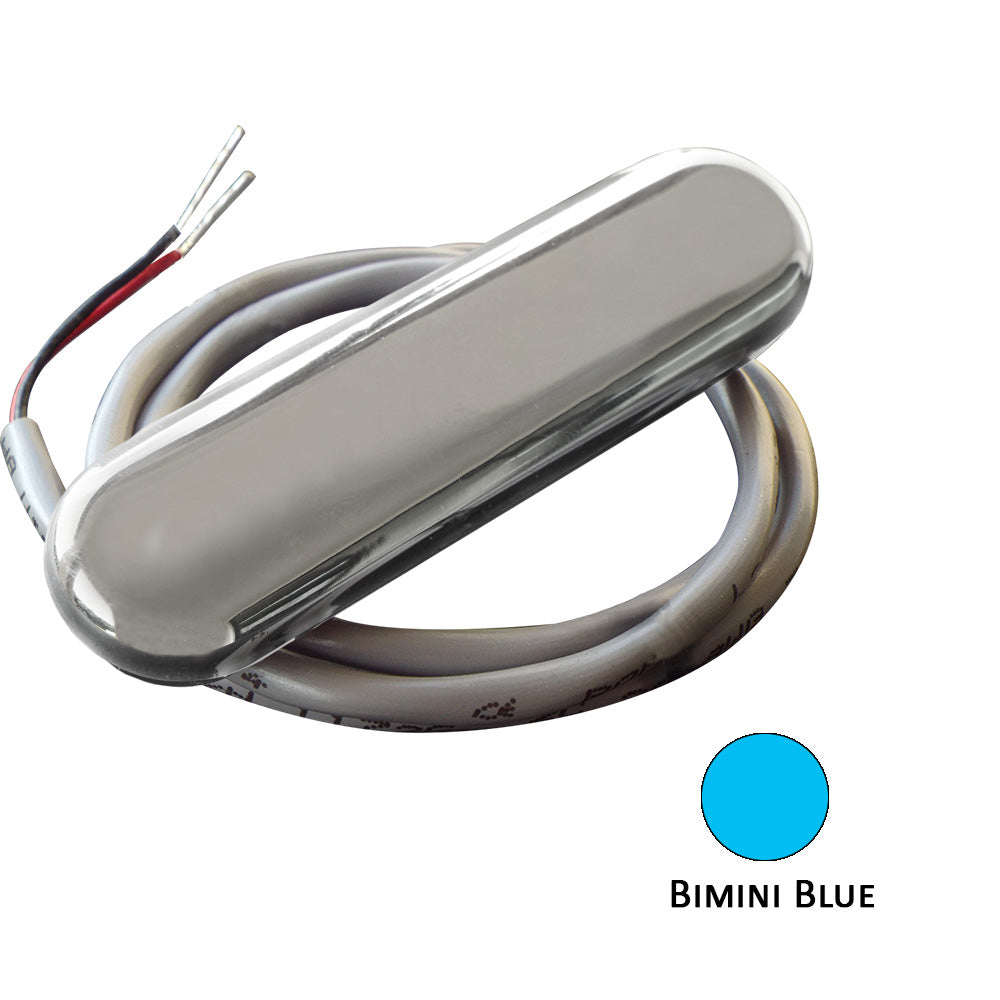 Shadow-Caster Courtesy Light w/2' Lead Wire - 316 SS Cover - Bimini Blue - 4-Pack