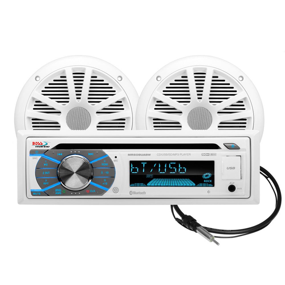Boss Audio MCK508WB.6 Marine Stereo 6.5" Speaker Kit - White