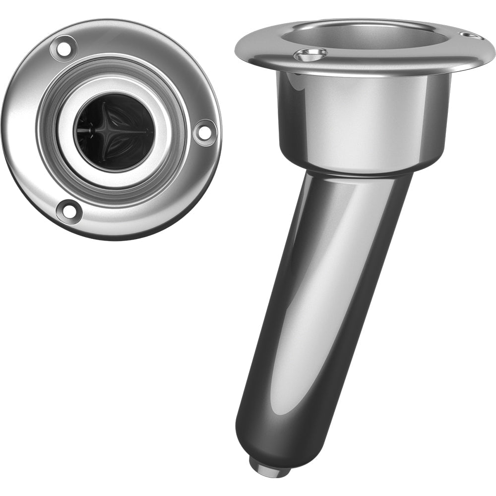 Mate Series Stainless Steel 15 Rod Cup Holder - Drain - Round Top