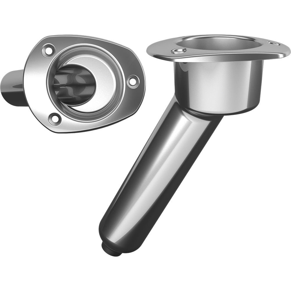 Mate Series Stainless Steel 30 Rod Cup Holder - Drain - Oval Top