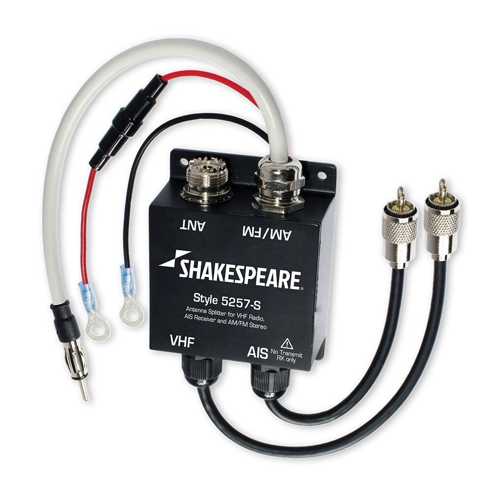 Shakespeare 5257-S Antenna Splitter f/VHF Radio, AIS Receiver AM/FM Stereo