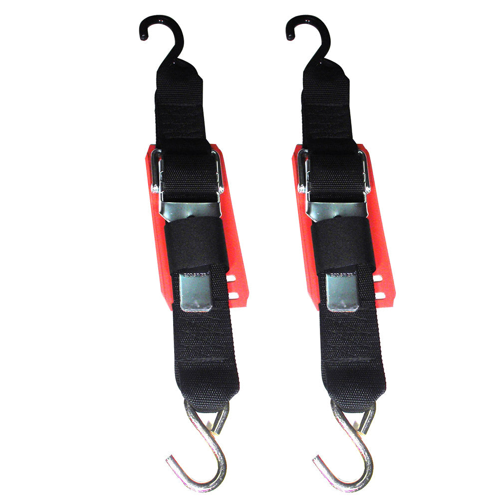 Rod Saver Paddle Buckle Trailer Tie-Down w/Vinyl Pad - 2" x 4 - Pair