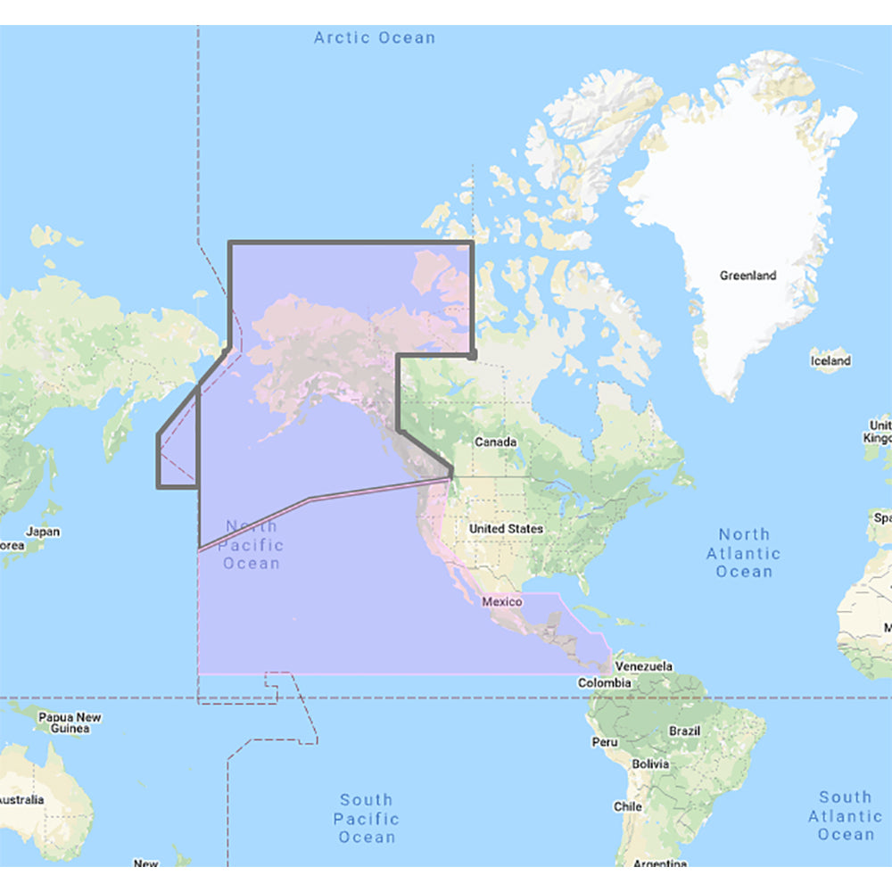 Furuno US Canada Pacific Coast, Hawaii, Alaska, Mexico to Panama - C-MAP Mega Wide Chart - Unlock Code