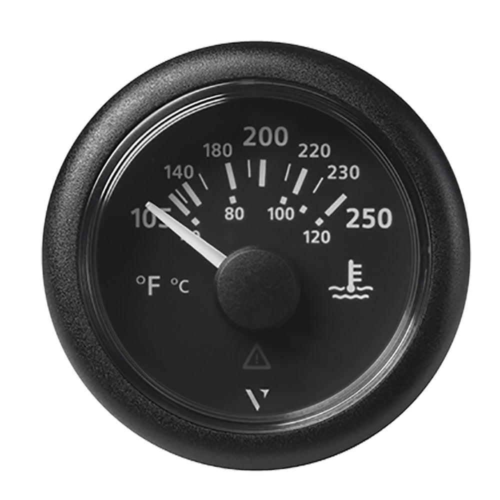 Veratron 52MM (2-1/16") ViewLine Water Temperature Gauge - 100-250F - Black Dial Bezel