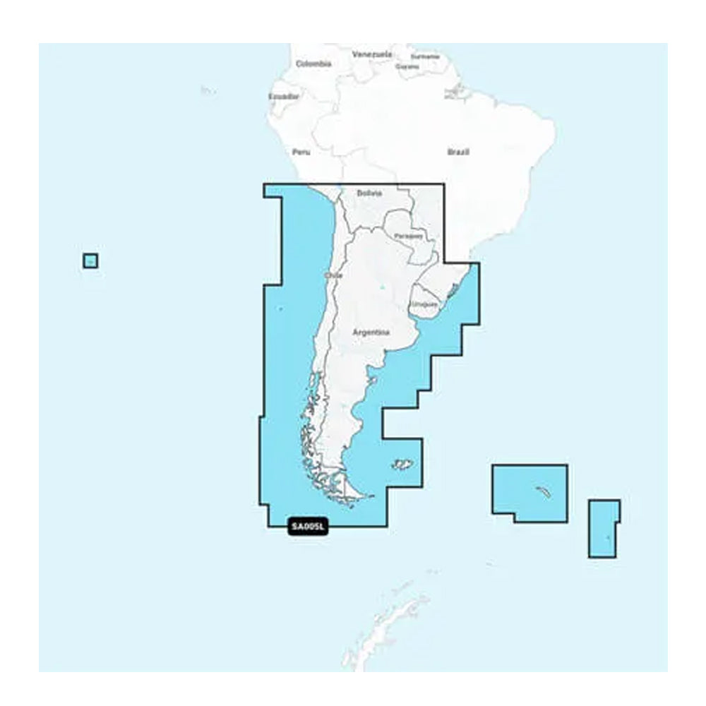 Garmin Navionics+ NSSA005L - Chile, Argentina Easter Island - Marine Chart