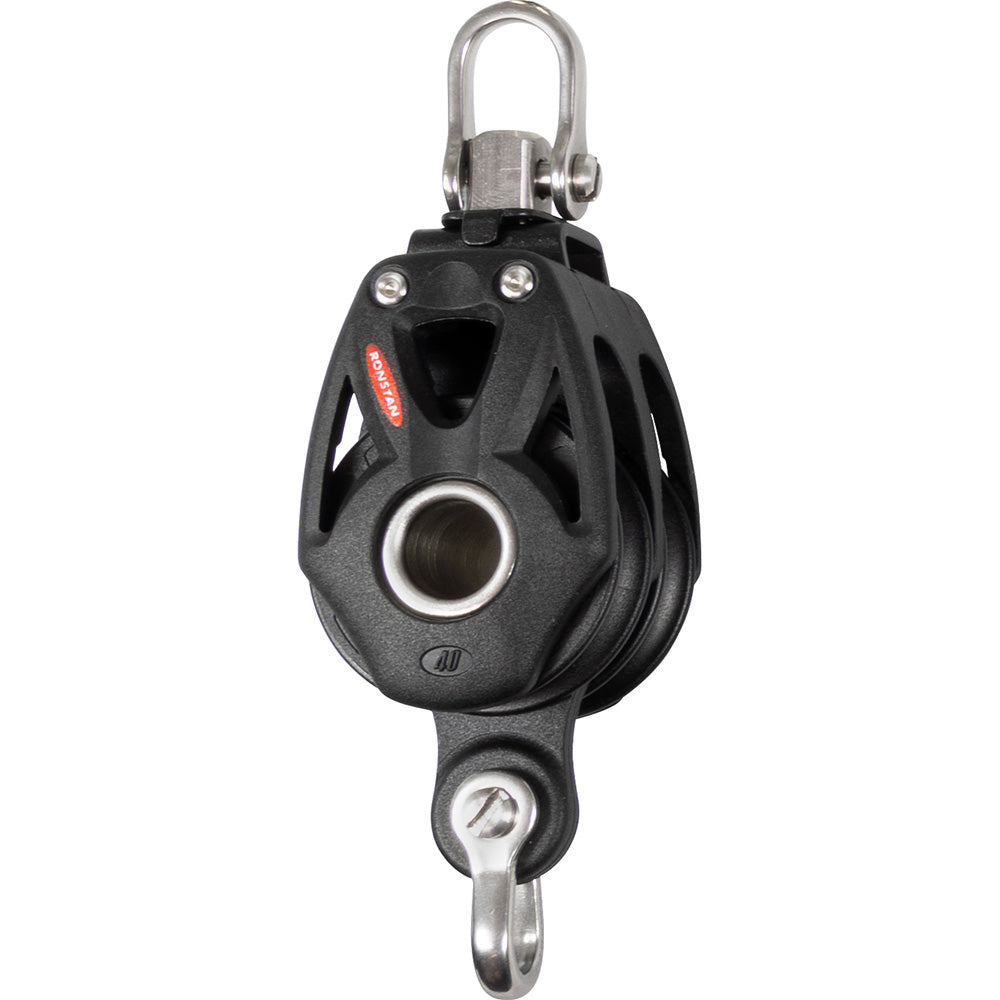 Ronstan Series 40 Orbit BB Double Block w/Becket Swivel Shackle