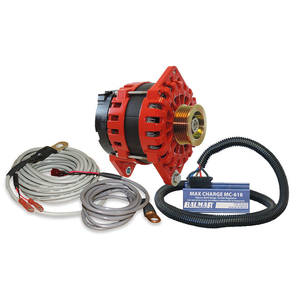 Balmar Alternator 250 AMP Kit 12V 3.15" Dual Foot Saddle K6 Pulley Regulator Temp Sensor