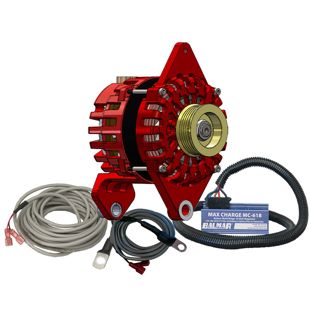 Balmar Alternator 170 AMP Kit 12V 4" Dual Foot Saddle K6 Pulley Regulator Temp Sensor