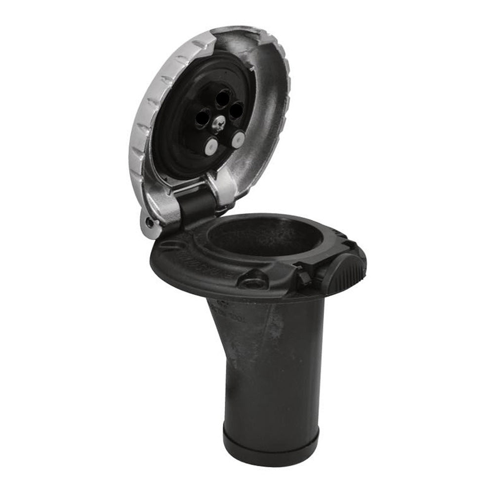 Attwood Deck Fill f/Carbon Canister System - Straight Body Scalloped Chrome Cap