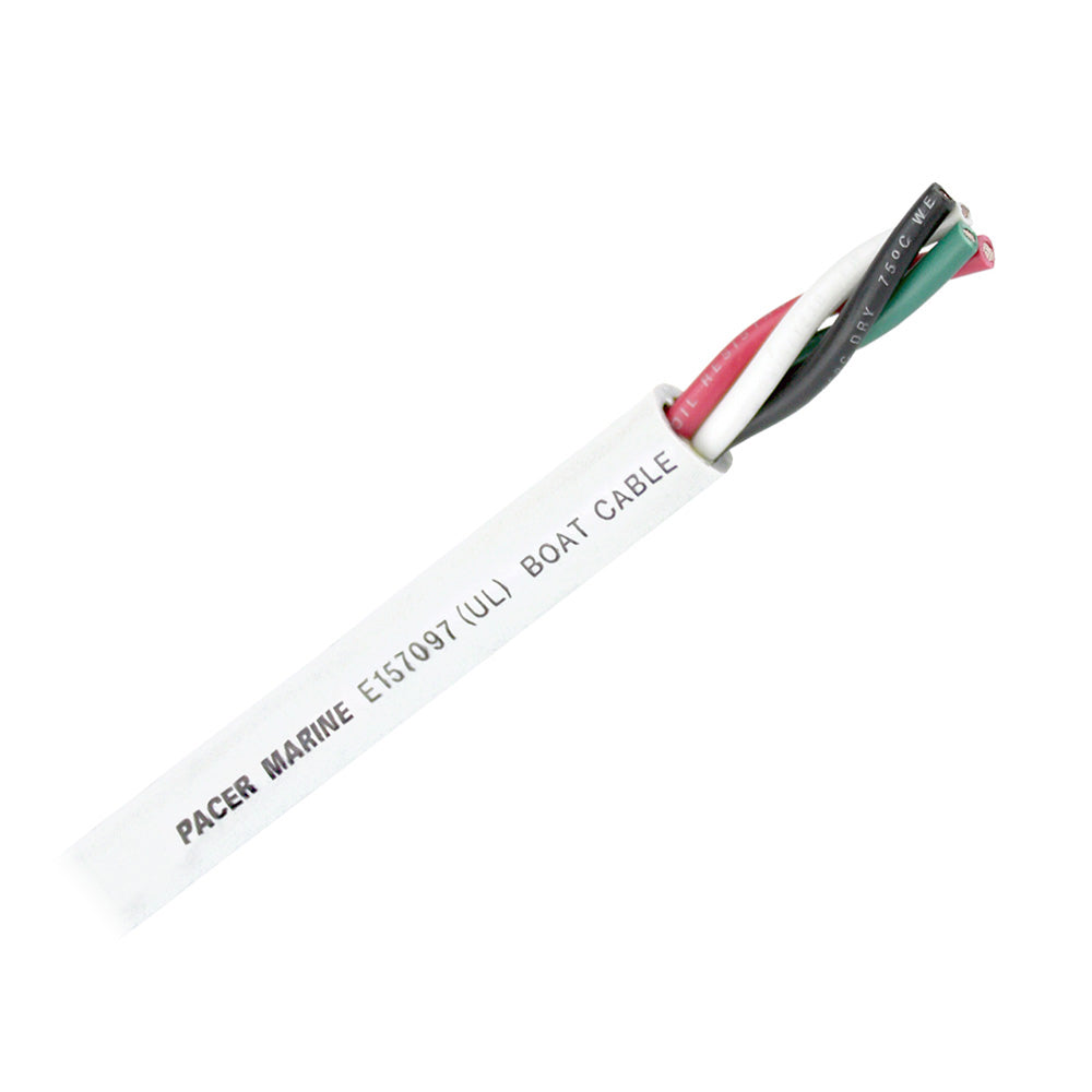 Pacer Round 4 Conductor Cable - 100 - 12/4 AWG - Black, Green, Red White