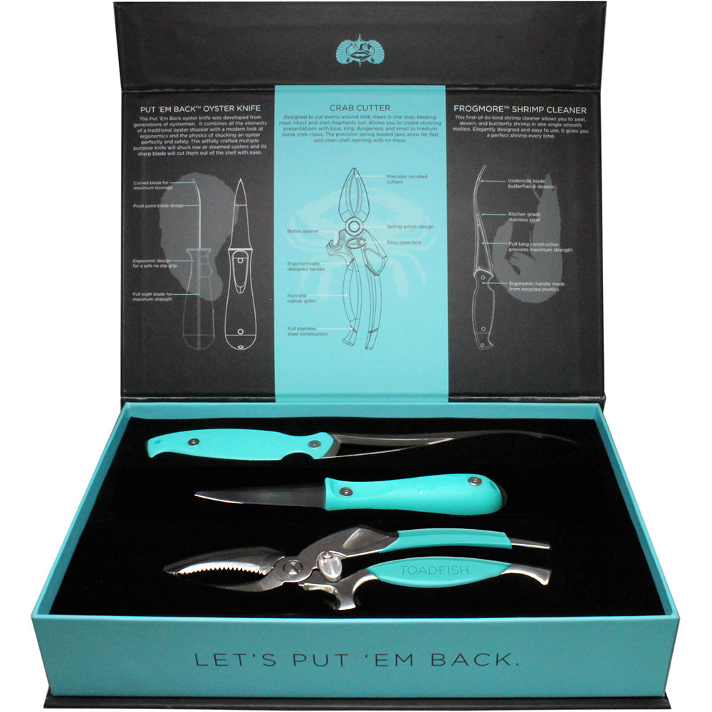 Toadfish Coastal Kitchen Collection - Oyster Knife, Shrimp Cleaner Crab Cutter