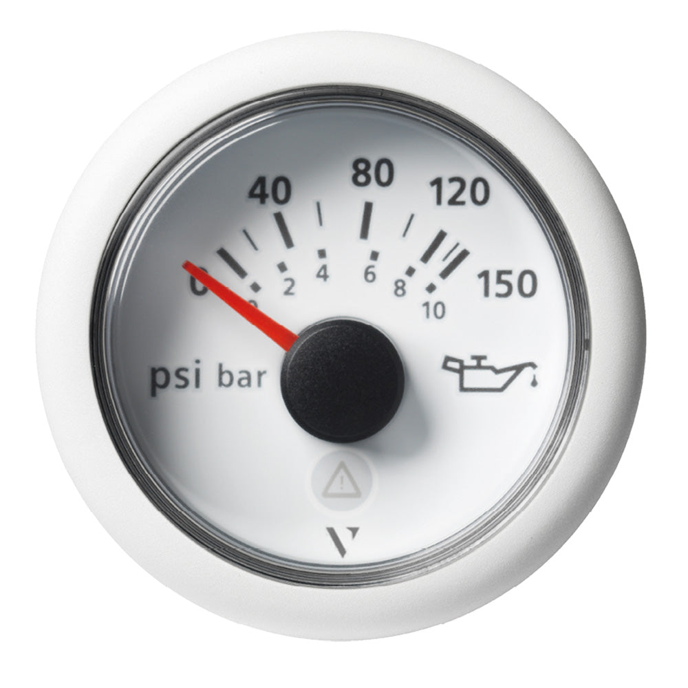 Veratron 52mm (2-1/16") ViewLine Engine Oil Pressure Gauge - 150 PSI - White Dial Bezel