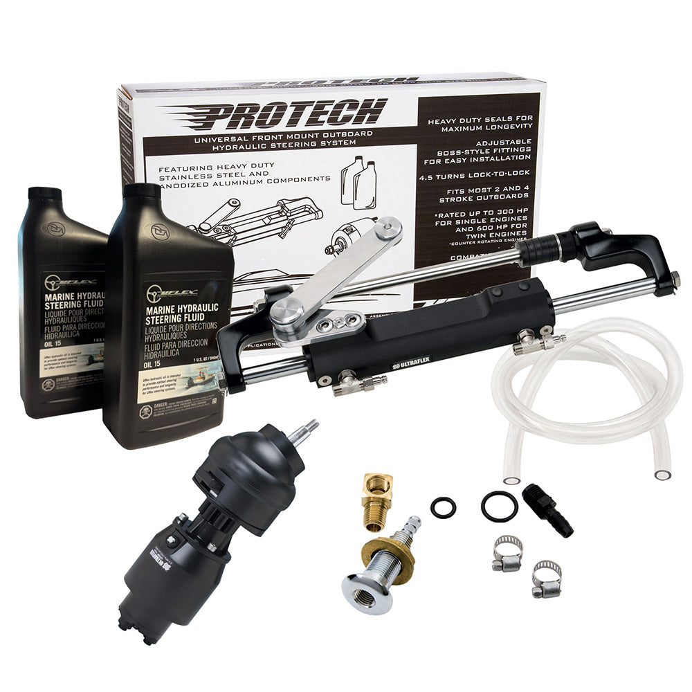 Uflex PROTECH 2.1 Front Mount Tilt OB Hydraulic System - Includes UP28T Helm Pump, Oil, UC128TS-2 Cylinder,  X82 Tilt - No Hoses