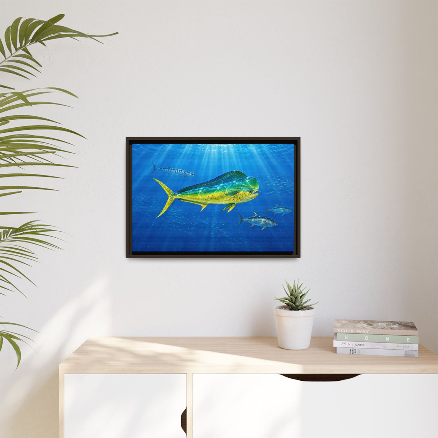 Mahi Mahi Ocean Framed Canvas Print — Tropical Fish Wall Art