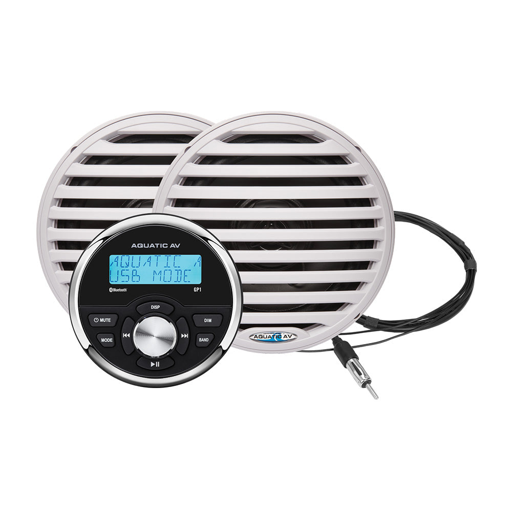 Aquatic AV GP1 Gauge Stereo  Economy 6.5" Speakers - White (Pair)