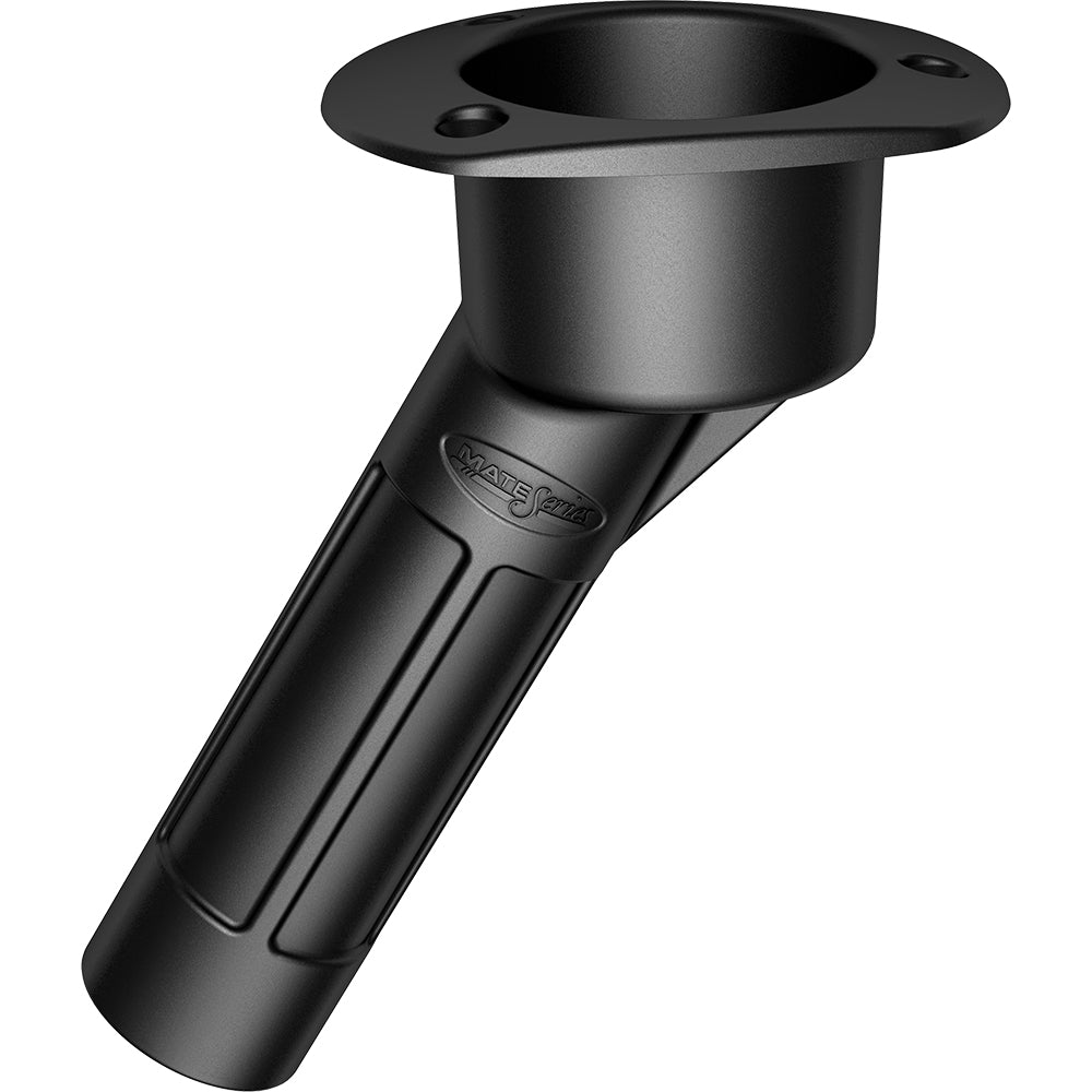 Mate Series Plastic Rod  Cup Holder 30 Degree Open w/Oval Top - Black