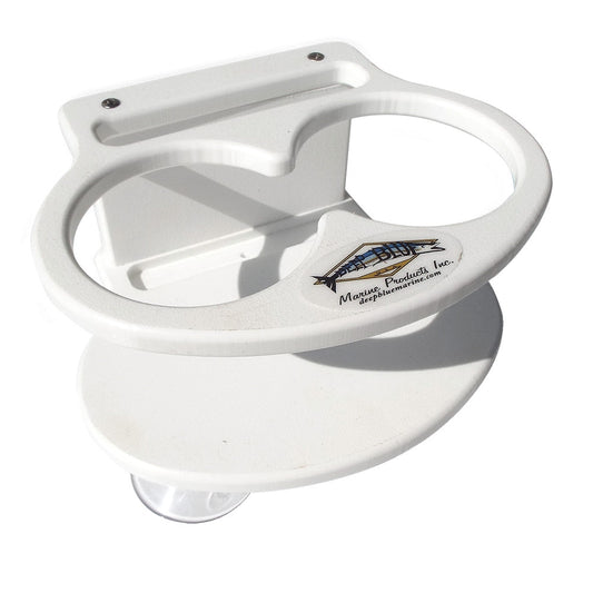 Deep Blue Marine Double Slim Can Drink Holder  Cell Phone - White