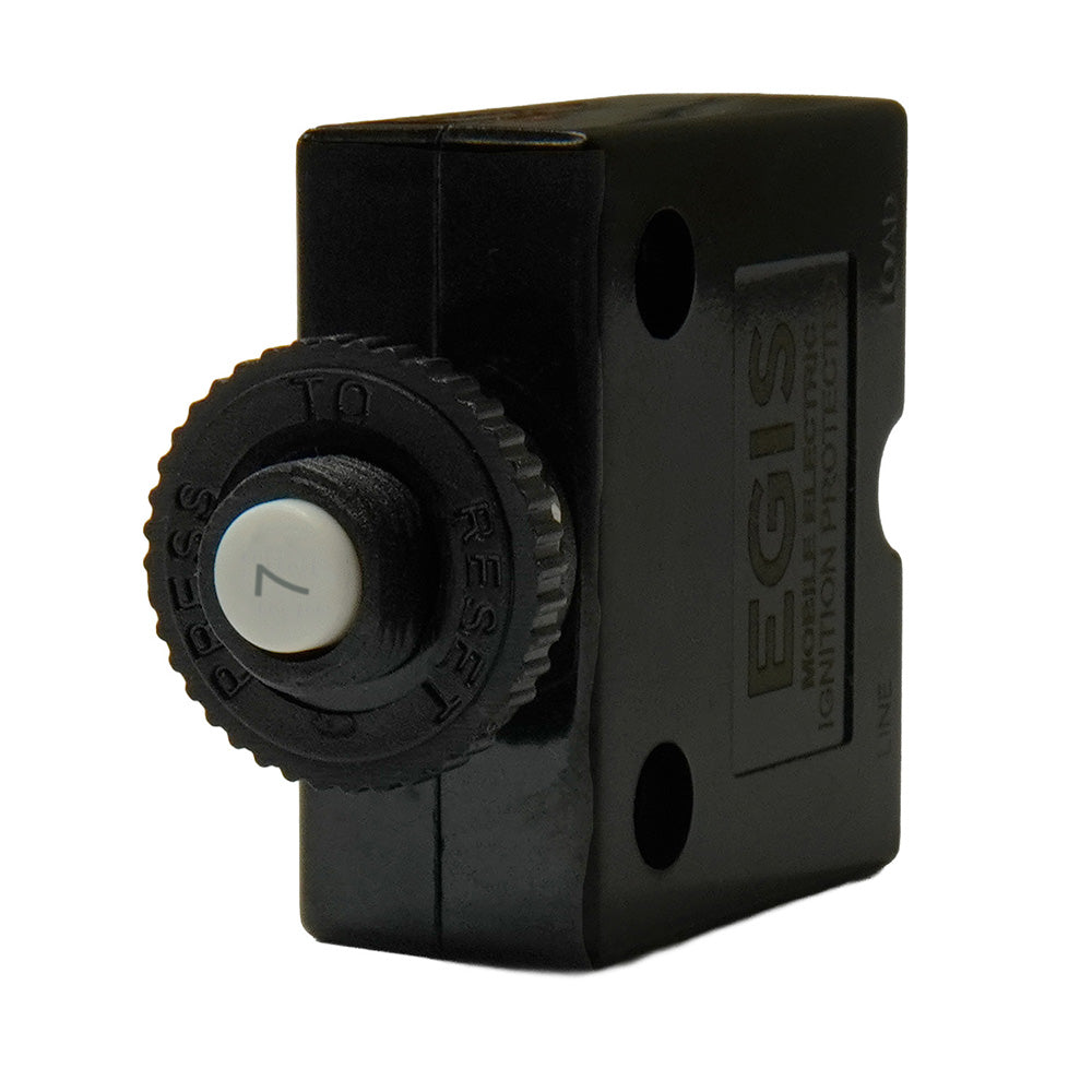 Egis 7A Push Button Panel Mount Circuit Breaker - Spade Terminal
