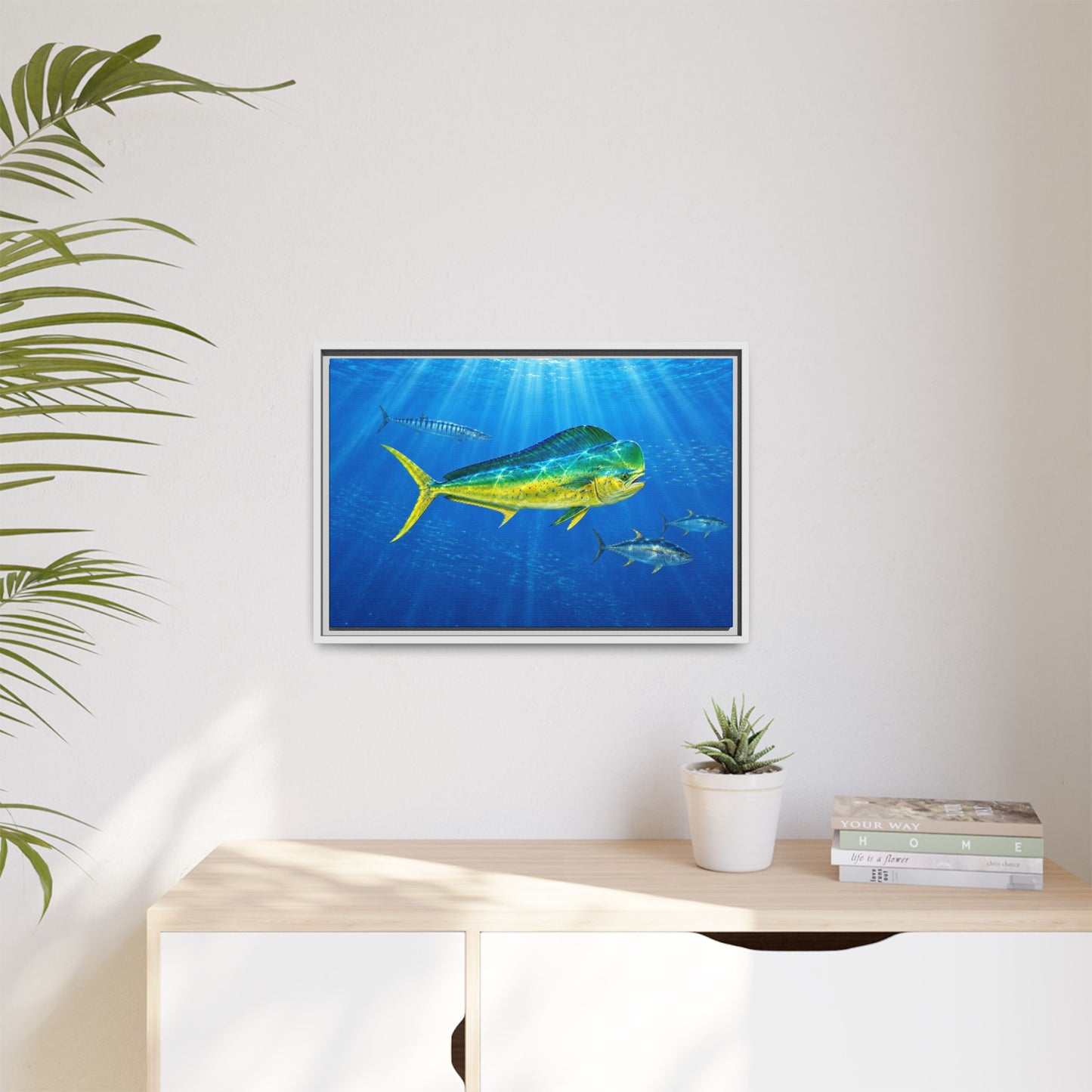 Mahi Mahi Ocean Framed Canvas Print — Tropical Fish Wall Art