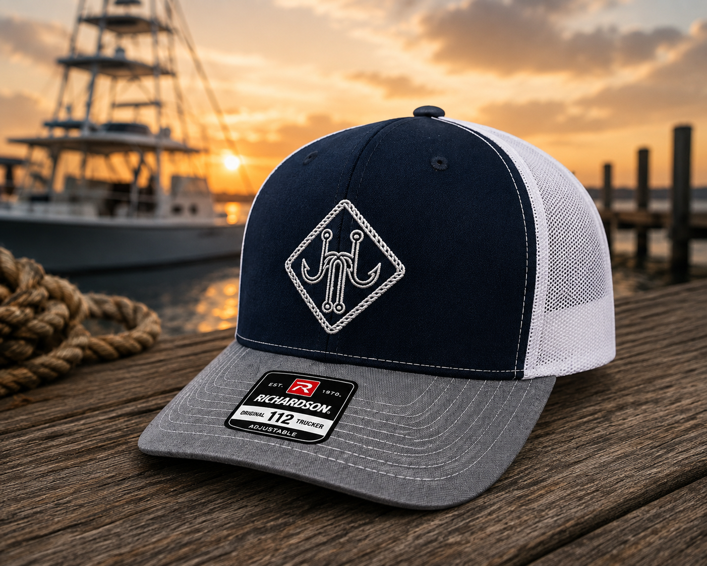 Salt Edition Trucker Hat Navy/Light Grey/White