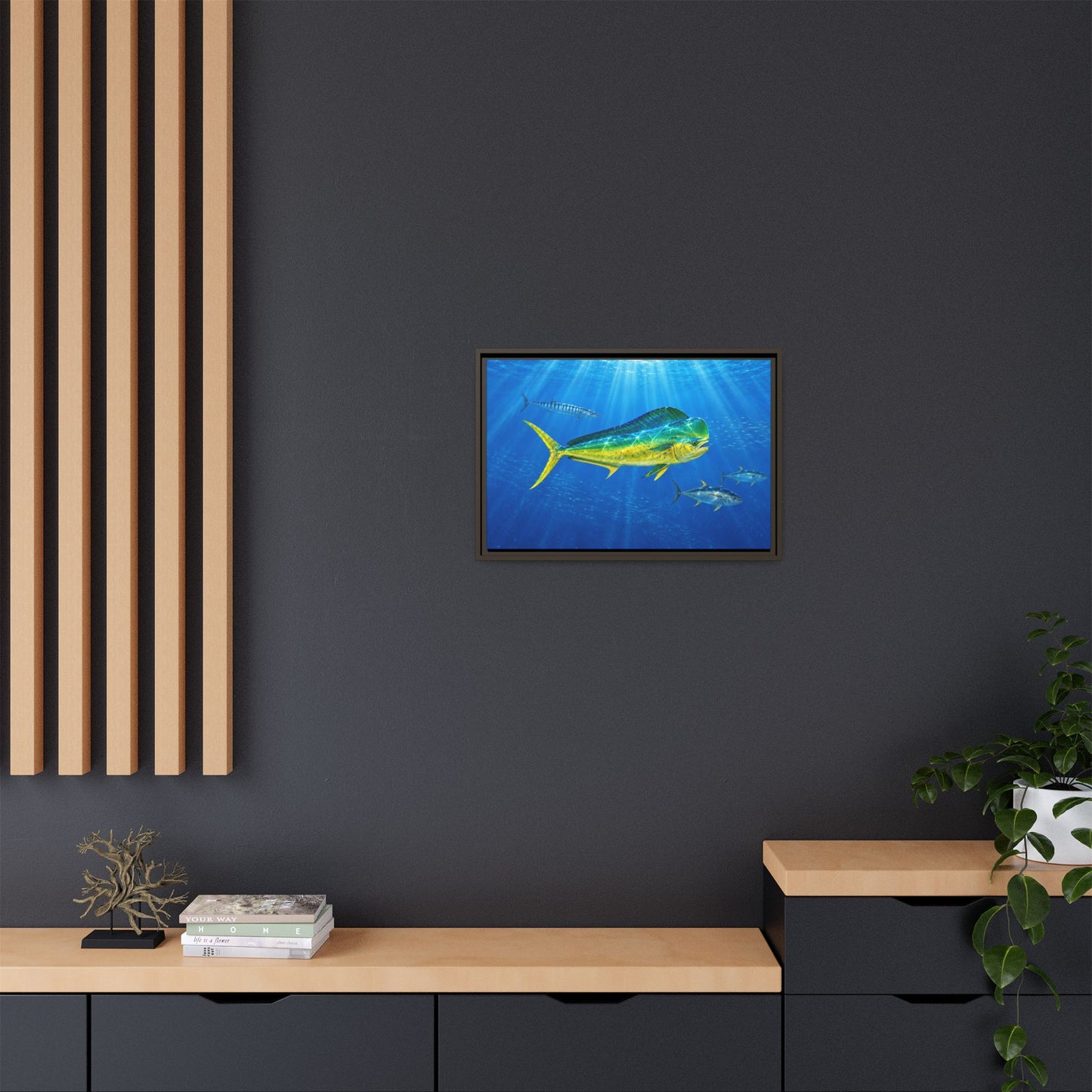 Mahi Mahi Ocean Framed Canvas Print — Tropical Fish Wall Art