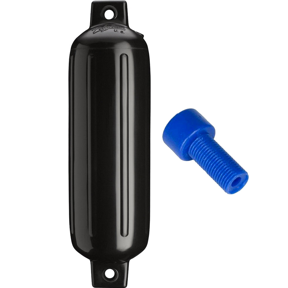 Polyform G-3 Twin Eye Fender 5.5" x 19" - Black w/Air Adapter
