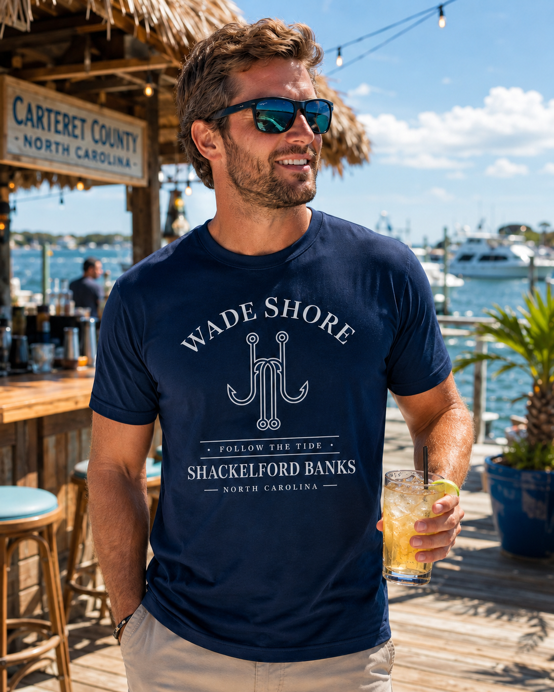 Wade Shore Navy T Shirt