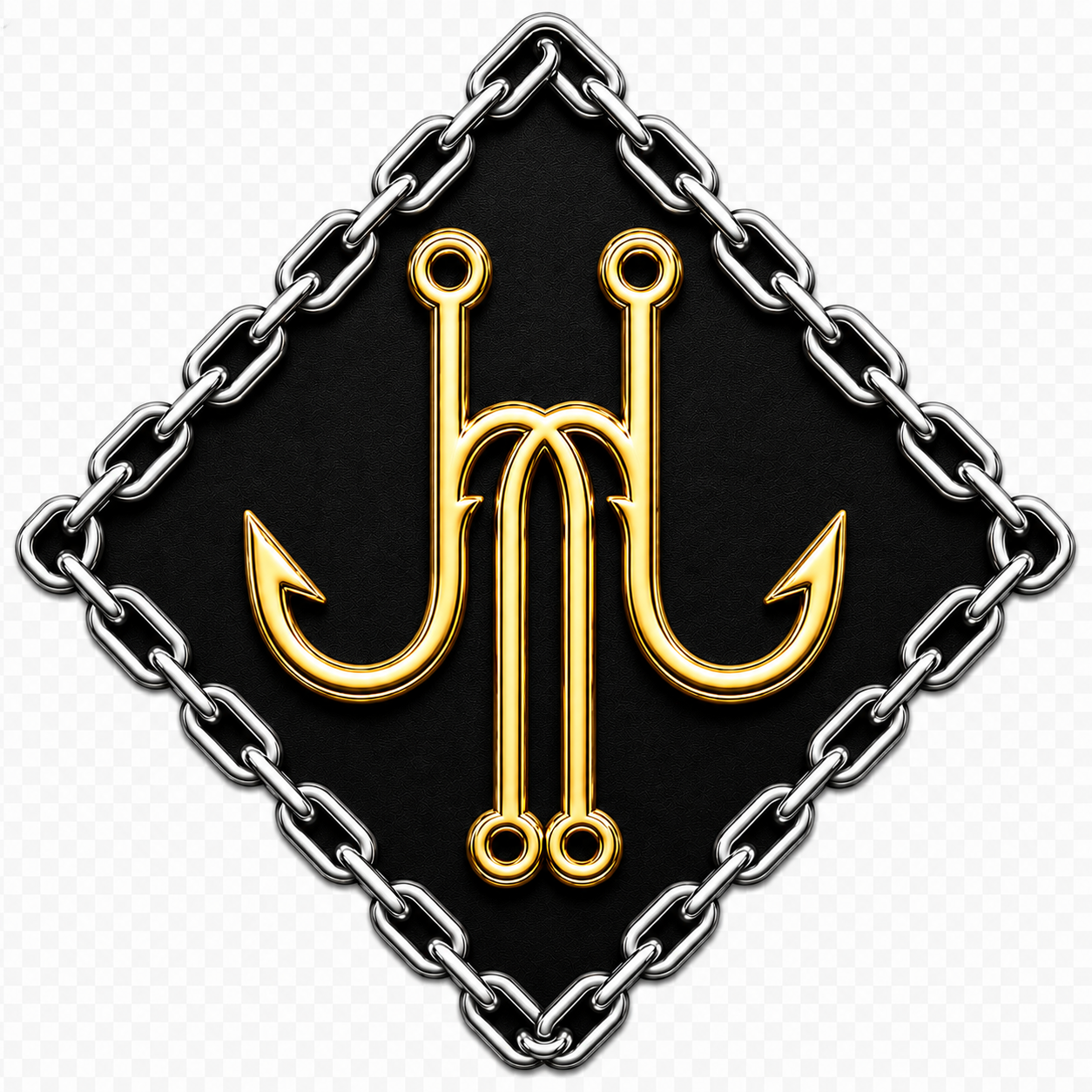 Hook & Chain™ Gold Edition UV-DTF Decal (Black Background)