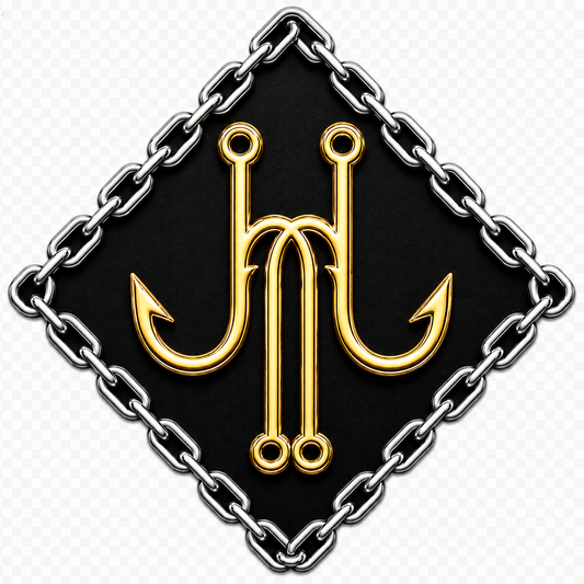 Hook & Chain™ Gold Edition UV-DTF Decal (Black Background)