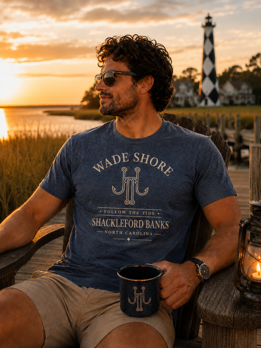 * ⚓️ Wade Shore™ Signature Tee - Heather Navy