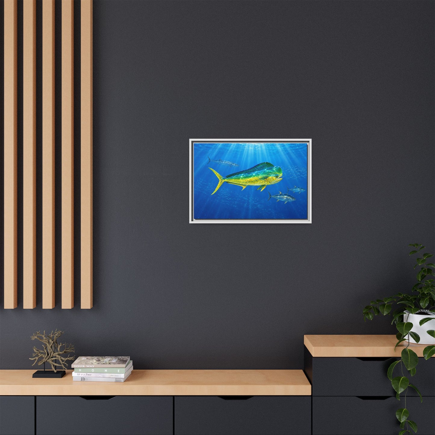 Mahi Mahi Ocean Framed Canvas Print — Tropical Fish Wall Art