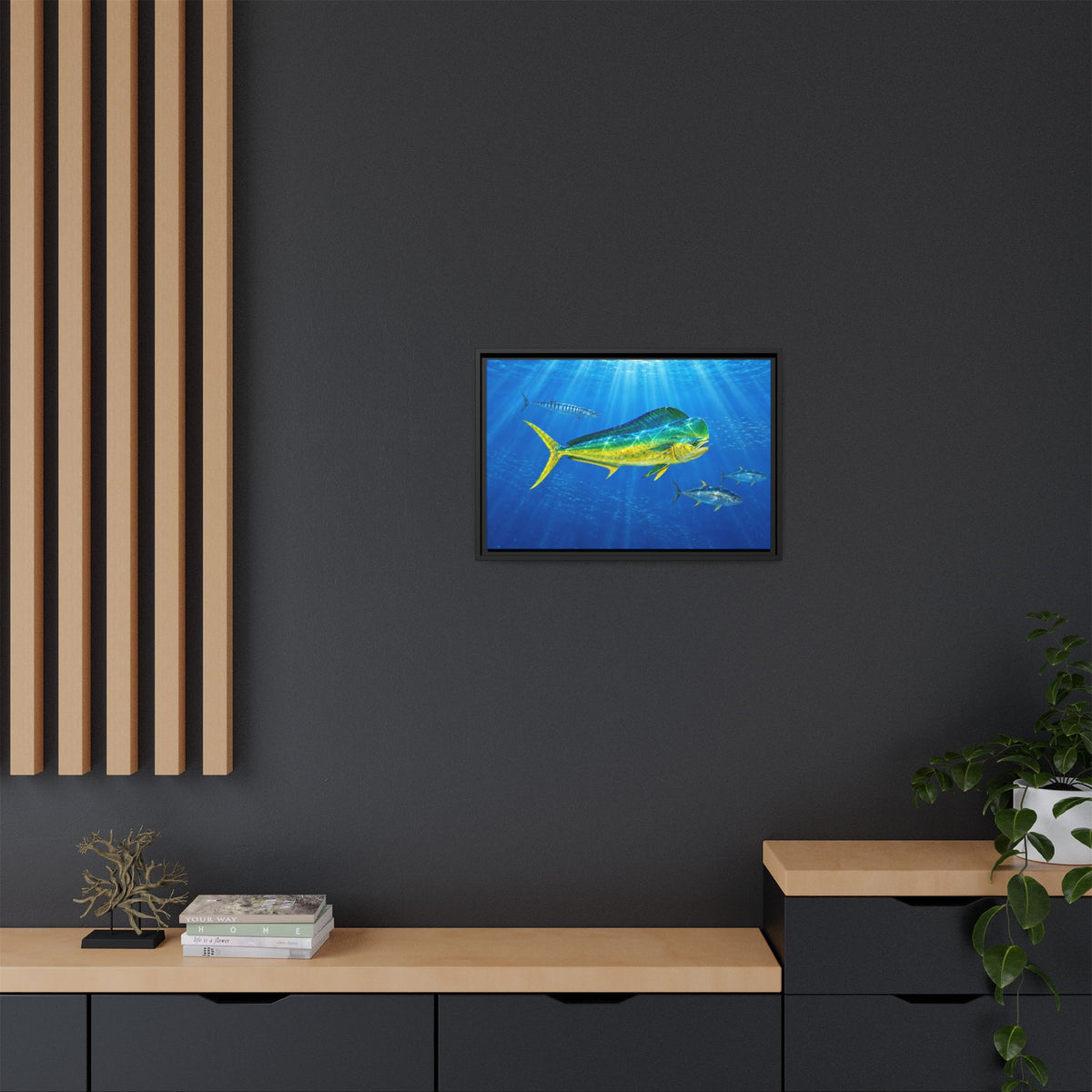 Mahi Mahi Ocean Framed Canvas Print — Tropical Fish Wall Art