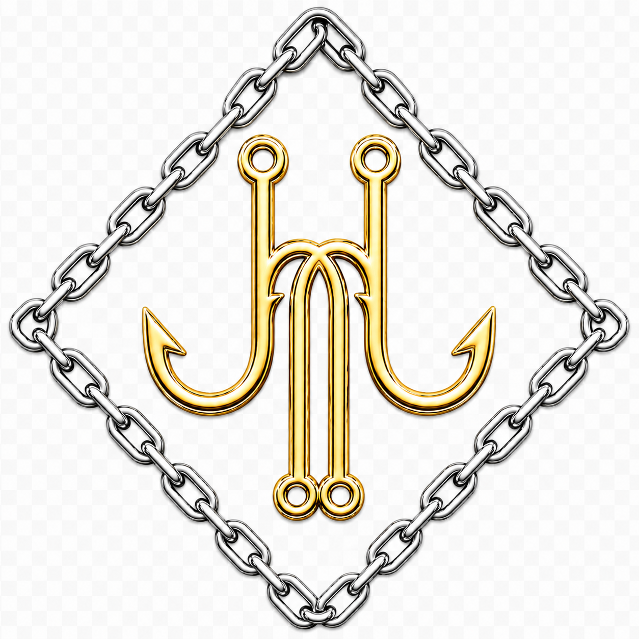 Hook & Chain™ Gold Edition UV-DTF Decal (No Background)