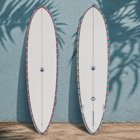 Dumplin Mid Length Surfboard – Hawaiian Floral - Ships 10/6/26