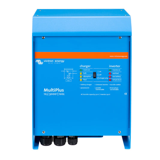 Victron MultiPlus Inverter/Charger 12VDC - 3000VA - 120VAC w/ 120AMP Battery Charger - 50AMP Transfer Switch (UL LISTED)