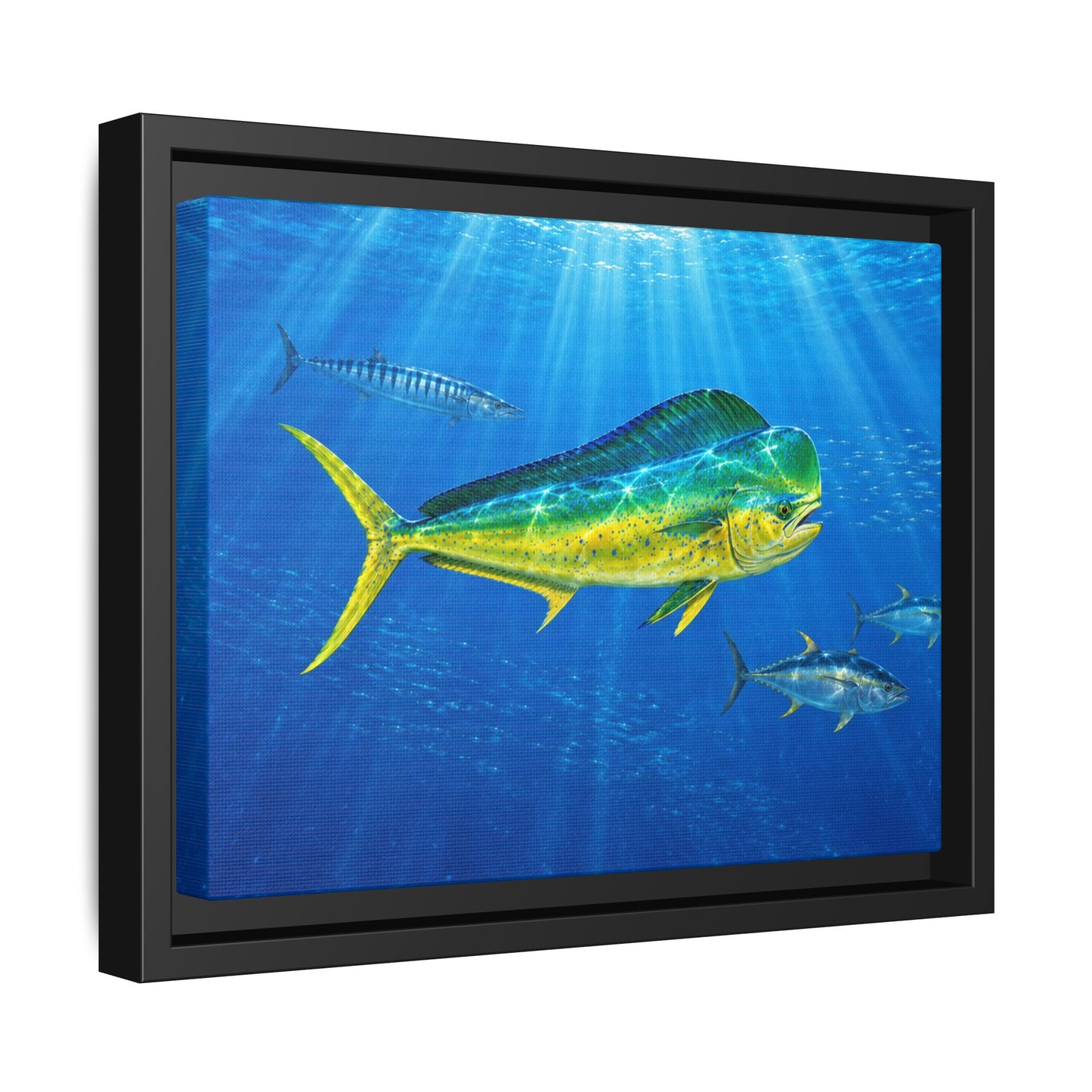 Mahi Mahi Ocean Framed Canvas Print — Tropical Fish Wall Art
