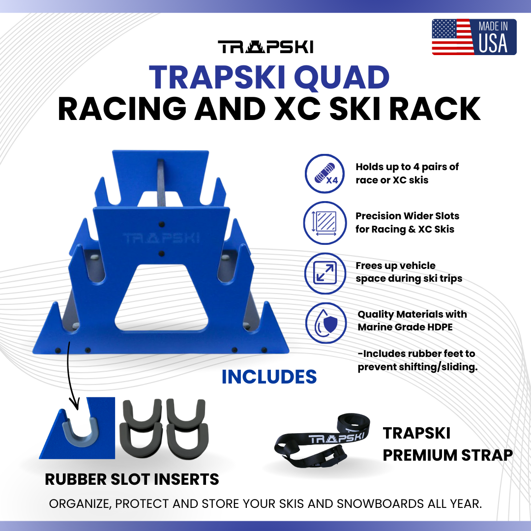 TRAPSKI QUAD All Mountain/Race/XC Ski and Standard Stance Snowboard Rack