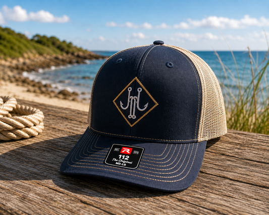 * ⚓ Hook & Rode™ Trucker Hat- Navy/Tan