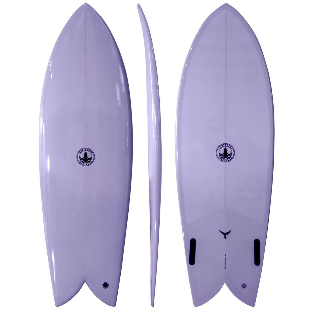 The Finlet Twin Fin Fish Surfboard - Lilac EPS