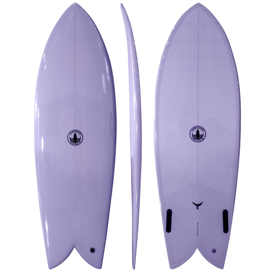 The Finlet Twin Fin Fish Surfboard - Lilac EPS