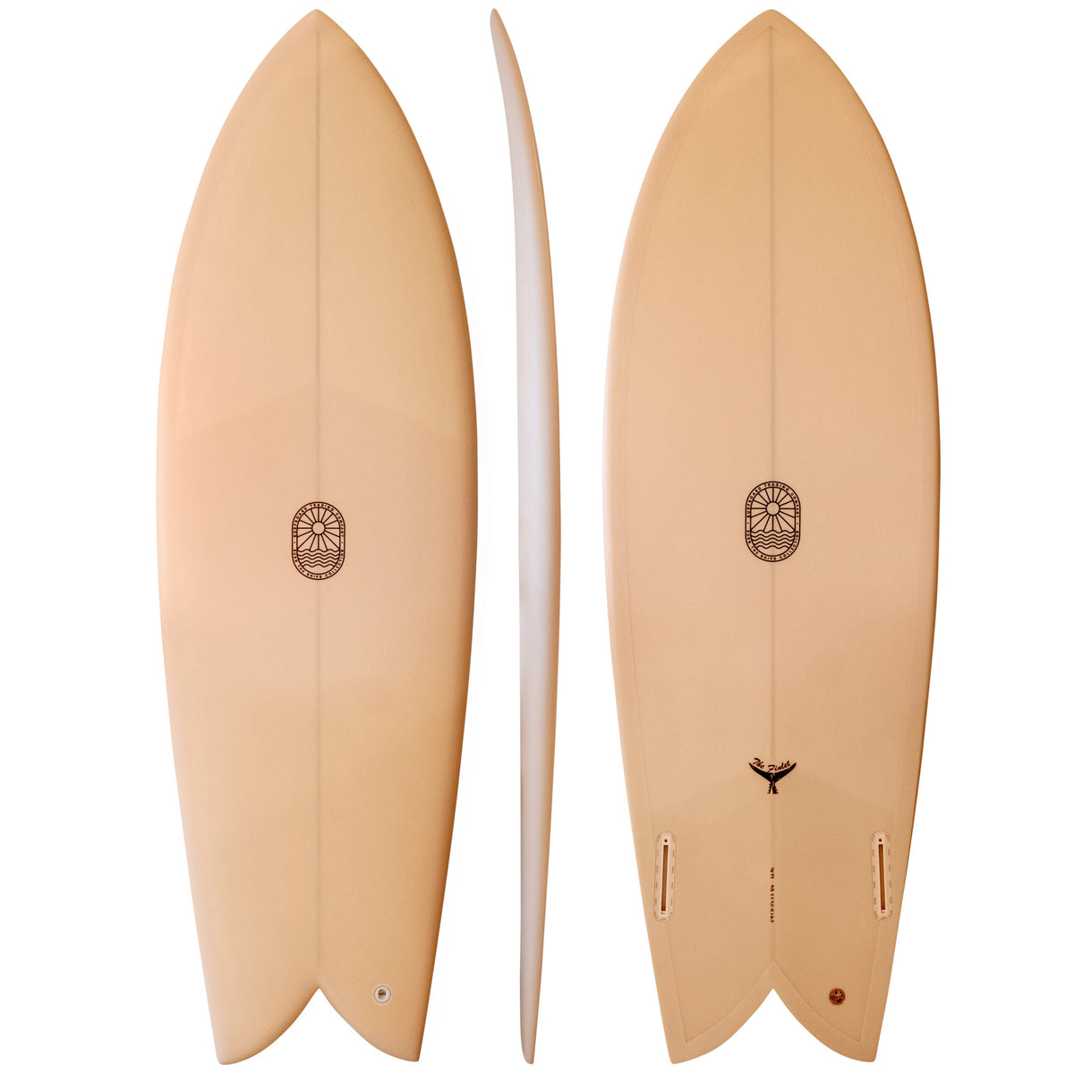 The Finlet Twin Fin Fish Surfboard– Peach EPS
