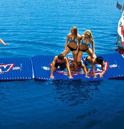 WOW Watersports Floating Pool and Lake Water Walkway and Lounge Red